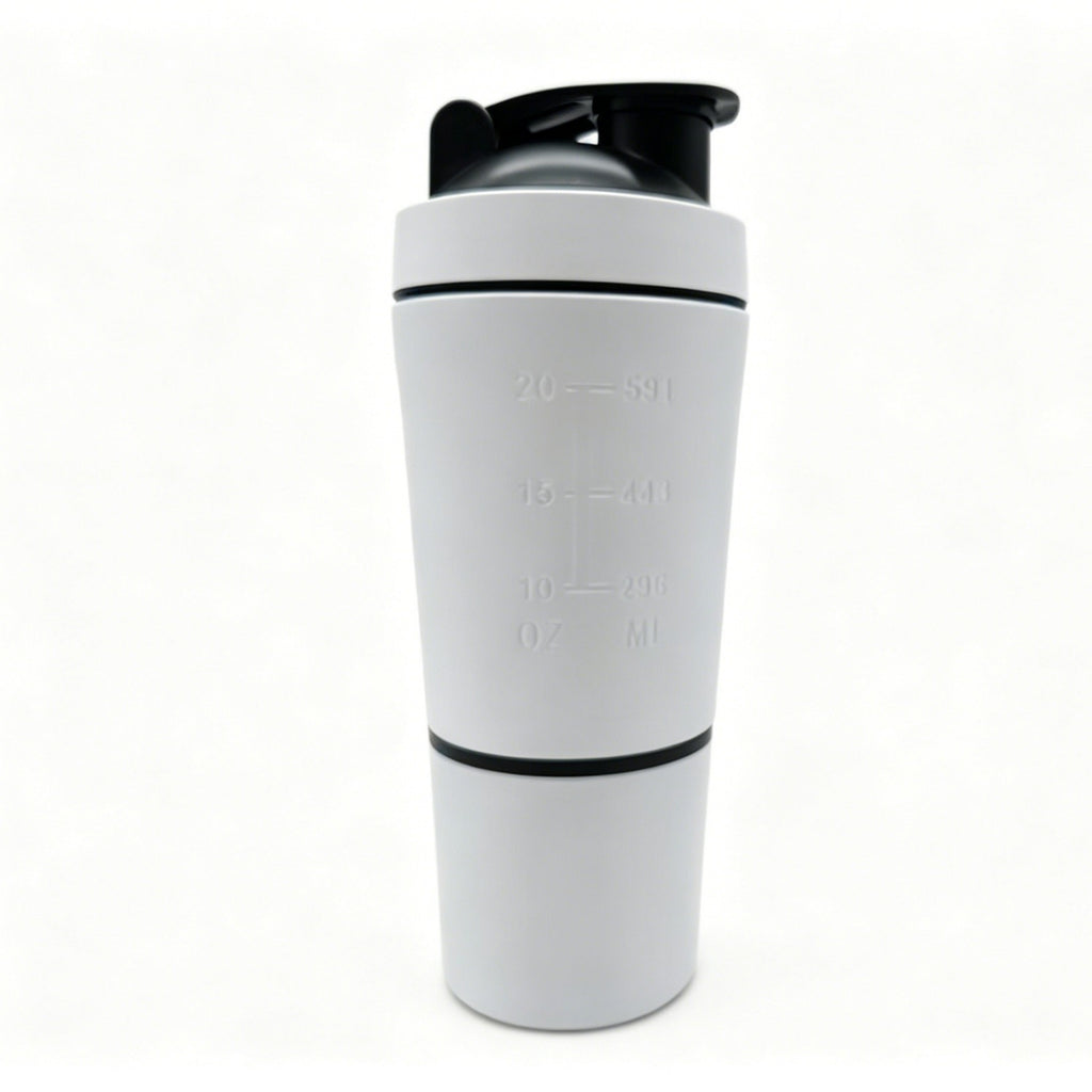 Stainless Steel Protein Shaker Cup with Powder Container